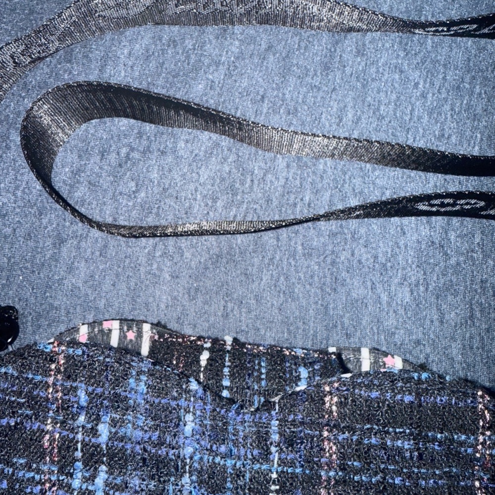 BETSY JOHNSON Luv Crossbody Purse Plaid Heart Shaped Shoulder Bag NWT Tweed Look - Picture 4 of 7